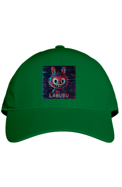 Кепка з принтом "Лабубу". Crt, rgb, глітч, кіберпанк, лабубу, пікселі, ретро, спотворення, цифрове мистецтво, шум. 2070702