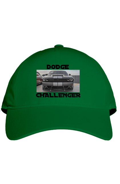 Кепка з принтом "Додж челенджер". Автомобіль, американська легенда, додж челенджер, культове авто, масл кар, потужний автомобіль. 2070702