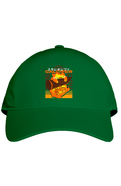 Cap with prints Howl's Moving Castle Calcifer. Calcifer, demon, fire, heart, moving castle. 2070702