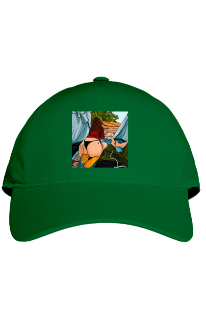 Кепка з принтом "Відпочинок З Улюбленою У Палатці". Відпочинок, жопа, палатка, собака. 2070702