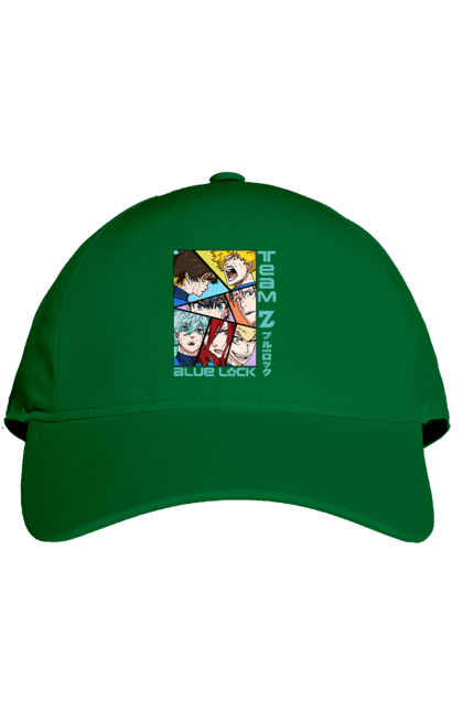 Cap with prints Blue Lock. Anime, blue lock, blue prison, manga, sport, sports anime. 2070702