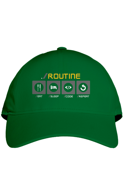 Кепка з принтом "Рутина програміста". Ай ті, айтішник, код, програміст, хакер. 2070702