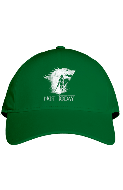 Cap with prints Game of Thrones Arya. Arya, game, got, not today, stark, starks, thrones, tv show, wolf, wolves. 2070702