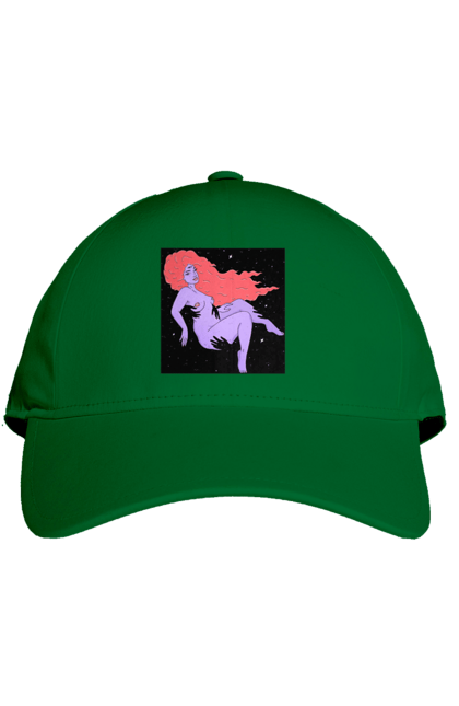 Кепка з принтом "Фіолетова Дівчина В Чорній Дирі". Дівчина, лапають. 2070702