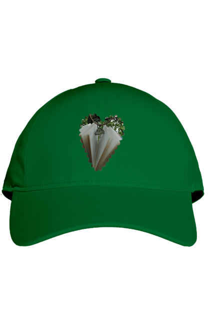 Кепка з принтом "Книжкова валентинка". Дерево, книги, книжки, любов, прикраса, природа, серце, форма серця, читання. 2070702