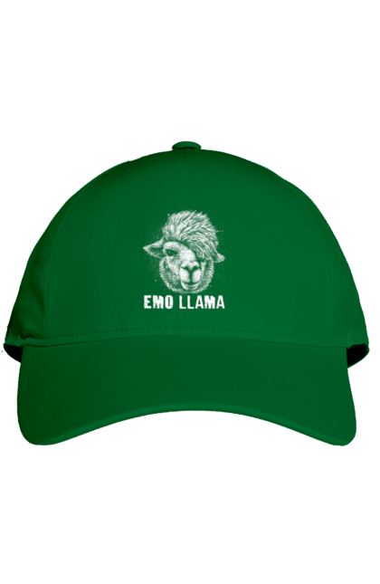 Cap with prints Emo Llama. Alpaca, animals, distressed, emo, funny, llama, vintage. 2070702