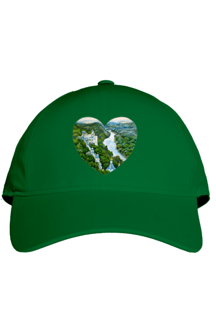 Cap with prints Святогорская лавра. Church, donetsk region, forest, landscape, monastery, river, svyatogorsk, ukraine. 2070702