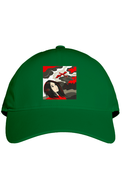 Cap with prints Girl and dragon. Dragon, fantasy, romance, young woman. 2070702