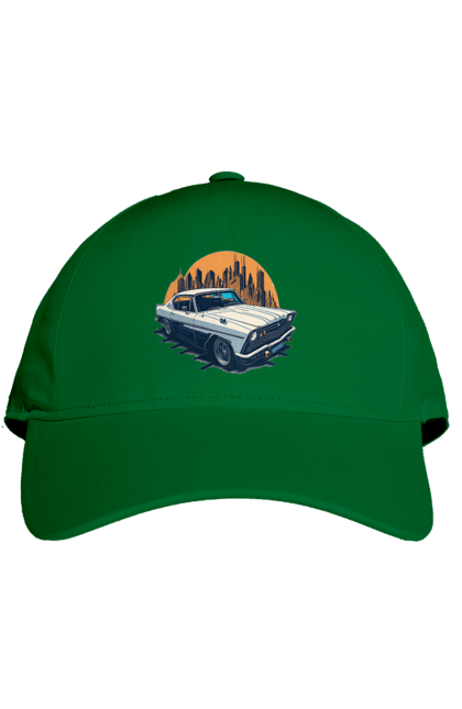 Кепка з принтом "Вінтажне зображення авто". Автомобіль, вінтажне зображення, місто. 2070702