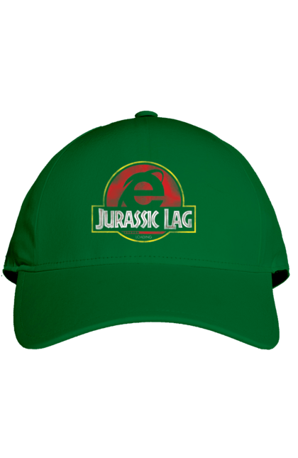 Cap with prints Jurassic lag. Antiquity, browser, ie, internet explorer, jurassic park, lag, microsoft, not, windows. 2070702