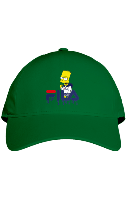 Кепка с принтом Барт FILA. Bart, simpsons, барт, мультфильм, симпсоны, спорт, спортивная одежда. 2070702