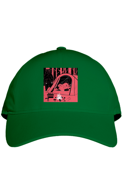 Cap with prints 69 In The Tent. 69, bear, forest, sex, tent. 2070702
