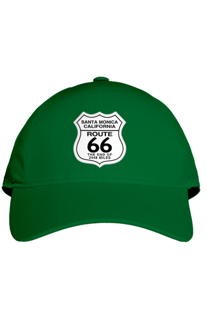 Кепка з принтом "Route 66". Байк, байкер, байкер клуб, брат, брати, брутал, гарячий асфальт, гарячий кінь, гарячий стрижень, дорога 50, дорога 66, дорога 80, дороги америки, дороги україни, жага швидкості, клуб байкерів, мотоцикл, мотоцикліст, справжній чоловік, чувак, швидкість. 2070702