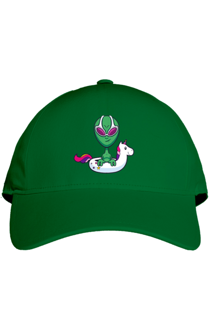 Кепка з принтом "Інопланетянин Плаває У Колі". Інопланетянин, надувной круг, плавати. 2070702