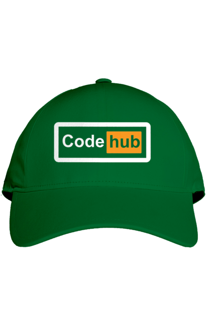 Кепка з принтом "Код хаб". Айті, айтішник, для айтішника, для програміста, код хаб, подарунок айтішнику, подарунок програмісту, програміст, розробник. 2070702