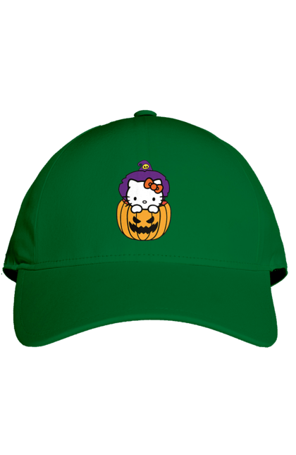 Кепка з принтом "Хелло Кітті Хелловін". Halloween, hello kitty, witch, бренд, відьма, кіт, кошеня, персонаж, хелло кітті, хелловін. 2070702