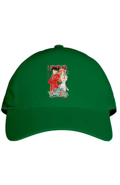 Cap with prints One Piece Nami and Luffy. Anime, cat burglar, manga, nami, one piece, straw hat pirates. 2070702