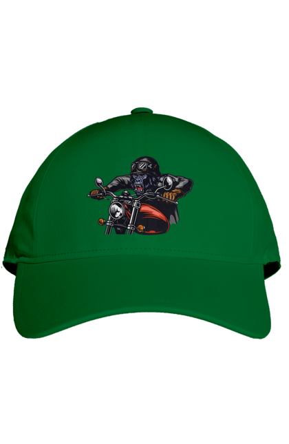 Кепка з принтом "Горила На Мопеді". Горила, мопед, швидкість. 2070702