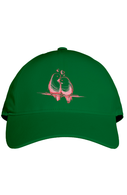 Кепка з принтом "Закохані Попугайчики". Закохані, папуги. 2070702