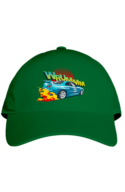 Кепка з принтом "Авто". Авто, вогонь, вулиці, денги, дрифт, спорт, спортивне авто, швидкість. 2070702