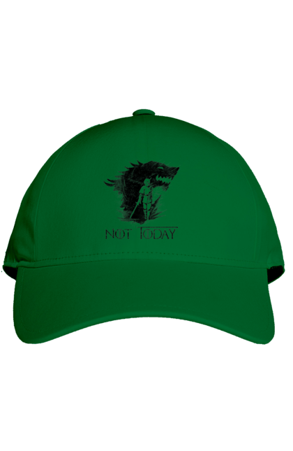 Cap with prints Game of Thrones Arya. Arya, game, got, not today, stark, starks, thrones, tv show, wolf, wolves. 2070702