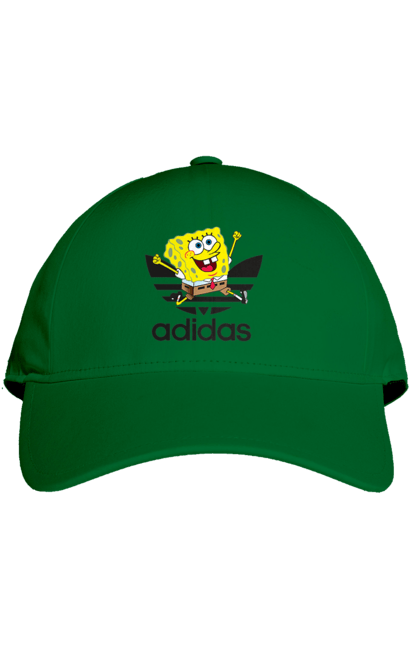 Кепка з принтом "Adidas Губка Боб". Adidas, spongebob, адідас, губка боб, мультик, мультсеріал, спанч боб, спорт. 2070702