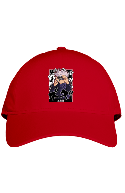 Кепка з принтом "Магічна битва Годжо". Anime, gojo, jujutsu kaisen, manga, аніме, годжо, магічна битва, манга, містика, темне фентезі. 2070702