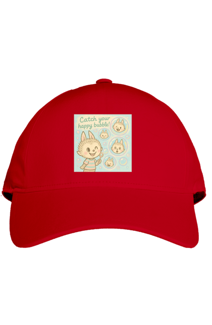 Кепка з принтом "Лабубу". Бульбашки, грайливо, каваї, казково, лабубу, милаілюстрація, ніжнікольори, пастельнамистецтво, щасливі бульбашки. 2070702