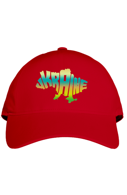 Кепка з принтом "Україна силует кольоровий". Карта україни, люблю україну, силует україни, символ україни, україна, українська символіка. 2070702