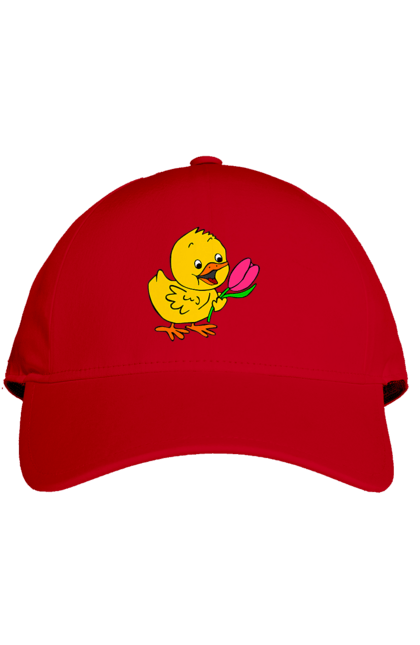 Кепка з принтом "Курча З Тюльпаном". Курча, тюльпан. 2070702