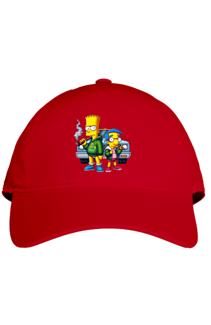 Cap with prints Bart Breaking Bad. Bart, breaking bad, cartoon, character, laboratory, milhouse, serial, simpson, simpsons. 2070702