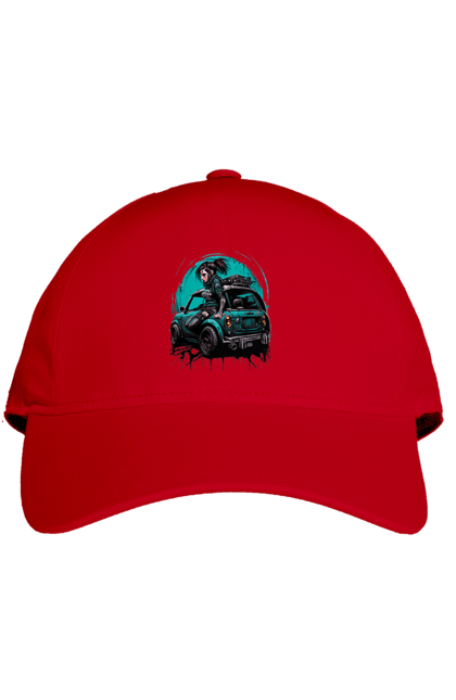 Кепка з принтом "Кіберпанк дівчина". Арт, графіка, дівчата, ігри, кіберпанк, малюнок. 2070702