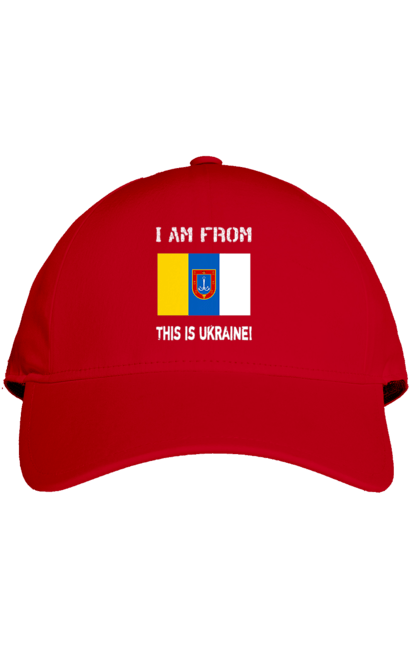 Кепка з принтом "Прапор Одеської області". Місто, область, одеса, прапор, україна. 2070702