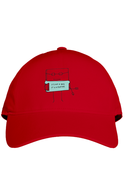 Кепка з принтом "Це не баг це фіча". Angular, c, css, html, it, javascript, jquery, php, python, react, svelt, vue, айтишник, айті, гумор, код, кодувати, прогер, програміст, програмісти, ти ж, ти ж програміст, тиж програміст. 2070702