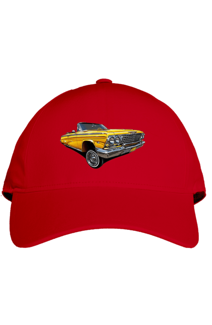 Кепка з принтом "Автомобіль". Автомобіль, імпала, класика, лоурайдер, шевроле. 2070702