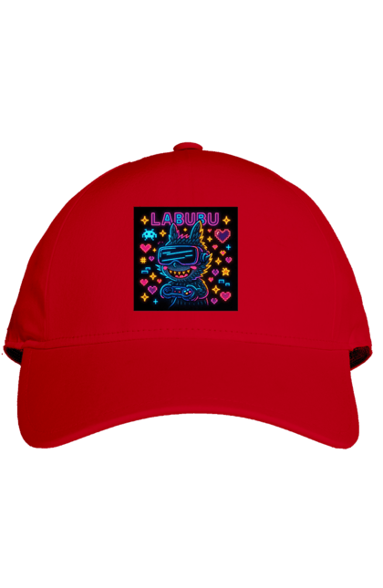 Кепка з принтом "Лабубу". Vrочки, геймеркультура, геймпад, іконкиаркади, кіберарт, лабубу, неонгеймінг, піксельарт, ретроаркада, світиться. 2070702