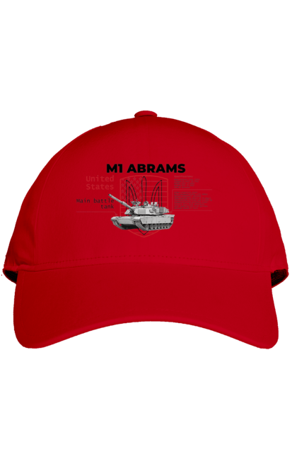 Кепка з принтом "M1 Abrams англійська". Abrams, m1 abrams, залужний, зброя, танк. 2070702