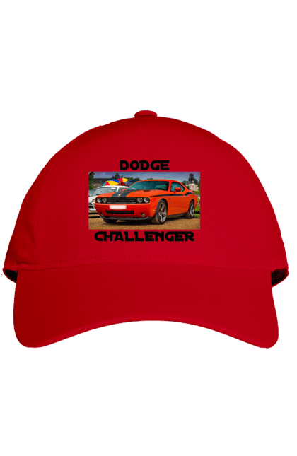 Cap with prints Dodge challenger. Auto, car, classic car, cult car, dodge challenger, oil car, powerful car. 2070702