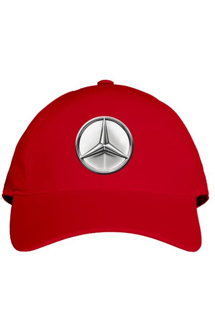 Кепка з принтом "Mercedes Benz Лого Металік". Авто, автомобіль, логотип мерседес, машини, мерс, мерседес. 2070702