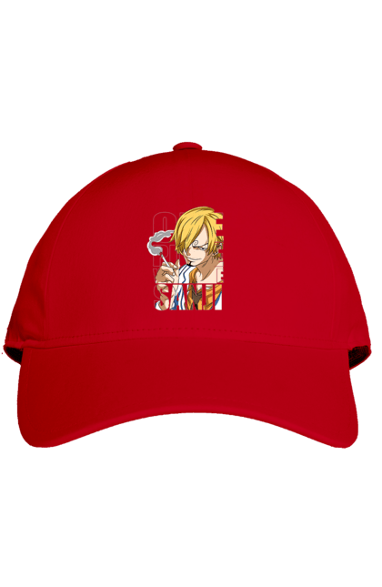 Cap with prints One Piece Vinsmoke Sanji. Anime, black leg, manga, one piece, sanji, straw hat pirates, vinsmoke sanji. 2070702