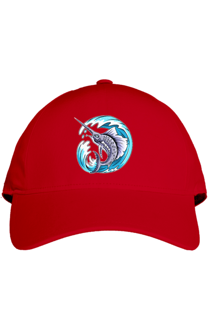 Кепка з принтом "Риба Меч І Хвиля". Риба меч, хвиля. 2070702