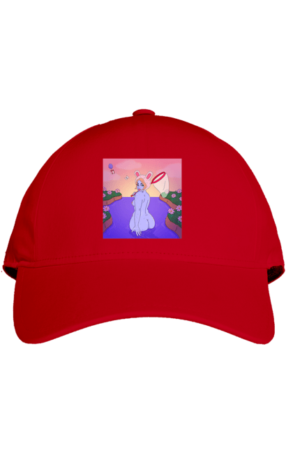 Кепка з принтом "Фіолетова Дівчина На Полюванні". Гола, дівчина, сачок. 2070702