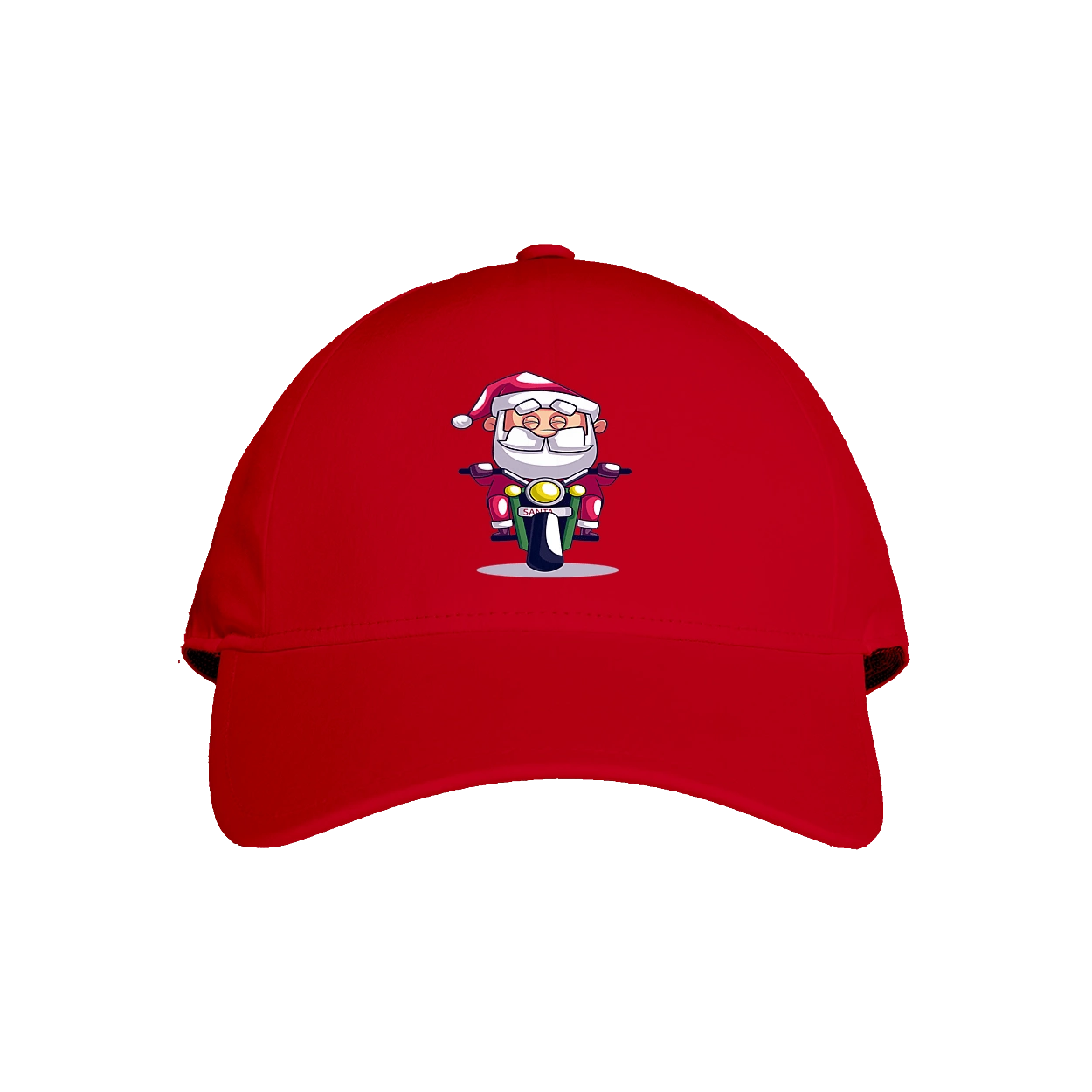 Happy Santa on a motorcycle