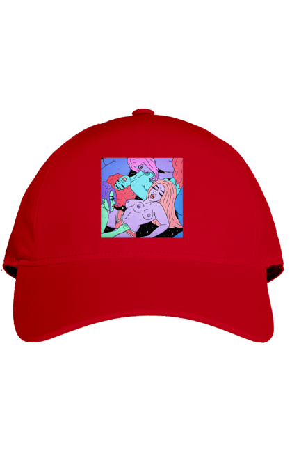 Кепка с принтом Девушки Инопланетянки. Девушки, инопланетянки, космос, разноцветные. 2070702