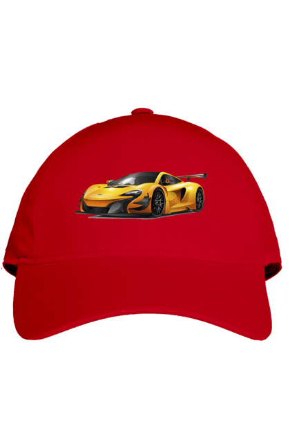 Кепка з принтом "Спорткар". Автомобіль, жовтий автомобіль, жовтий спорткар, спорт, спорткар. 2070702