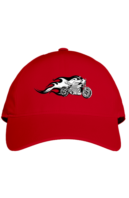 Кепка з принтом "Мотоцикл Вогонь". Мото, мотоцикл, огонь. 2070702