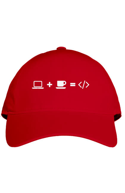 Кепка з принтом "Комп`ютер плюс кава дорівнює код". Айті, айтішник, для айтішника, для програміста, кава, подарунок айтішнику, подарунок програмісту, програміст, розробник. 2070702