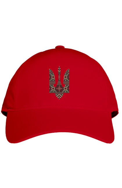 Кепка з принтом "Герб вишиванка". Актуальний, вишиванка, війна, герб, незвичайний, символіка, українська. 2070702