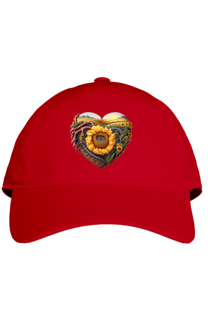 Кепка з принтом "Символи України". Небо, поле, пшениця, символи україни, соняшник, україна. 2070702