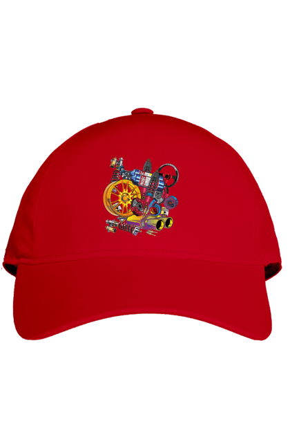 Кепка з принтом "Автозапчастини". Автозапчастини, гонка, драгрейсинг, драйв, машина, стрітрейсинг. 2070702